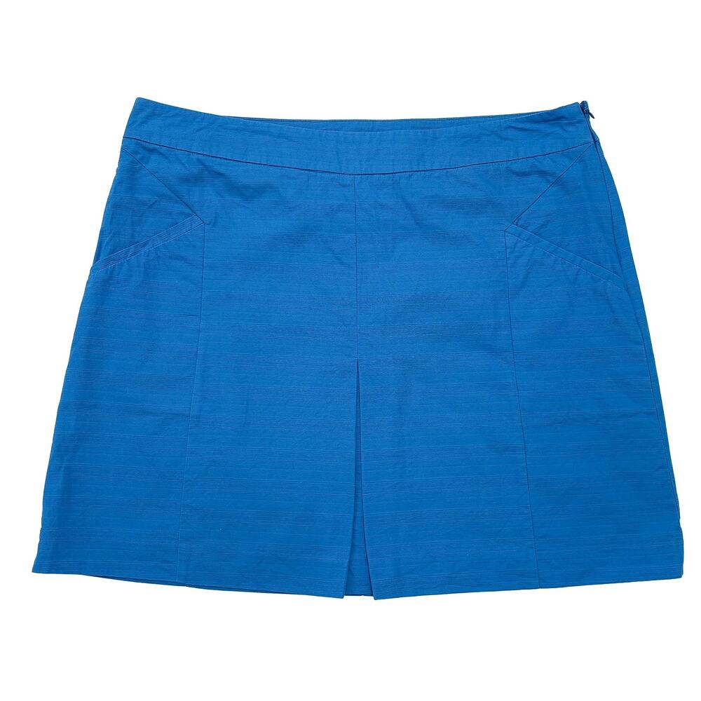 Boden Bright Blue Cotton Mini Skirt Womens 14 Pockets Lined Summer Coastal EUC